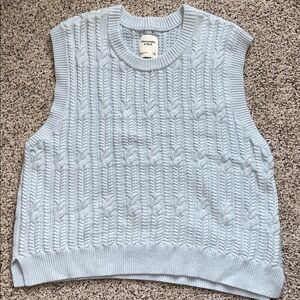 Abercrombie & Fitch Pale Blue Cable Knit sweater vest